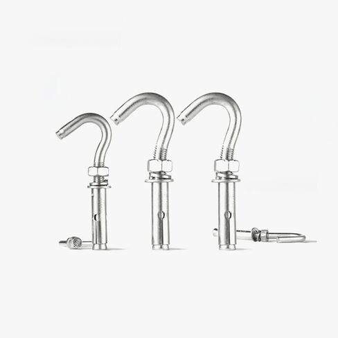 Expansion Screw Bolts, Expansion Screws Hooks M6 M8 M10 M12 304 Stainless Steel Eye Bolt Open Anchor Hook for Basket Ceiling Fan Hanging(Length:4PCS,Size:M12) (Color : 2pcs, Size : (Color : 2pcs, in Kuwait