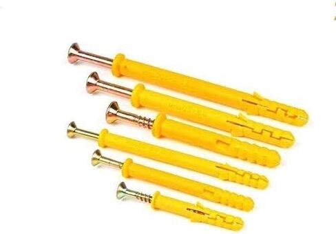 Expansion Screw Bolts, M8 Plastic Expansion Tube Pipe Self Tapping Wall Anchors Drilling Woodworking Plugs Plastic Expansion with Metal Screw Kit(10PCS)(Length:60mm,Specification:M8) (Color : M8, Si in Kuwait