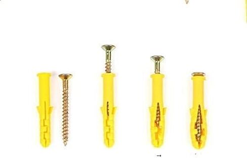 Expansion Screw Bolts, M8 Plastic Expansion Tube Pipe Self Tapping Wall Anchors Drilling Woodworking Plugs Plastic Expansion with Metal Screw Kit(10PCS)(Length:60mm,Specification:M8) (Color : M8, Si in Kuwait