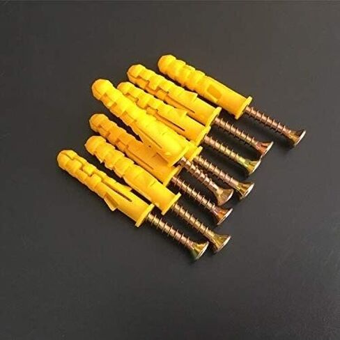 Expansion Screw Bolts, M8 Plastic Expansion Tube Pipe Self Tapping Wall Anchors Drilling Woodworking Plugs Plastic Expansion with Metal Screw Kit(10PCS)(Length:60mm,Specification:M8) (Color : M8, Si in Kuwait