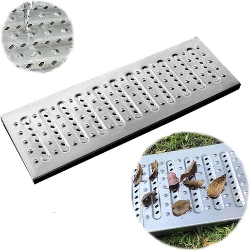 Drainage Grille Pedestrian Drainage Grille Cover, Heavy-Duty Terrace Load-Bearing Outdoor Drainage Cover, Metal French Drainage Grille Anti Slip(W-30cm) in Kuwait