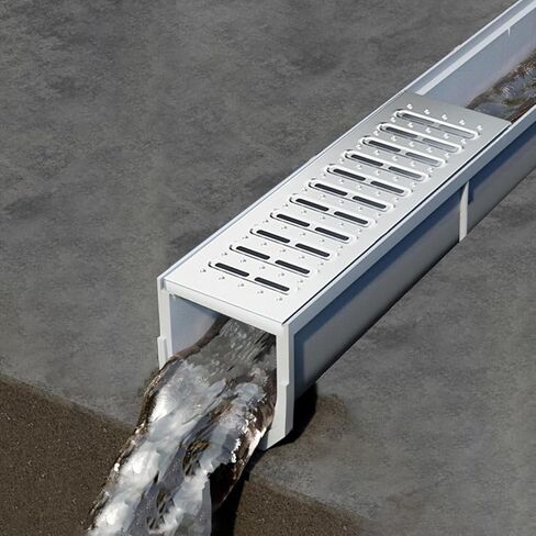 Drainage Grille Metal Grating for Drainage Ditch, Kitchen/Bathroom/Restaurant Drainage Ditch, Indoor and Outdoor Drainage Ditch Floor Drain Kit(W-20cm(7.9") x H-15cm(5.9")) in Kuwait