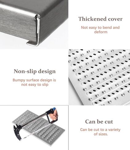 Drainage Grille Pedestrian Drainage Grille Cover, Heavy-Duty Terrace Load-Bearing Outdoor Drainage Cover, Metal French Drainage Grille Anti Slip(15cm(5 7/8")) in Kuwait