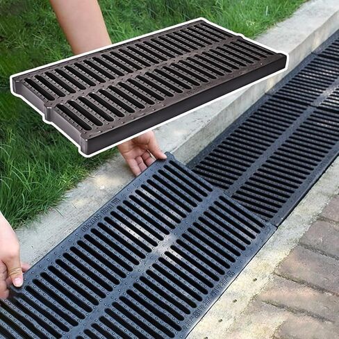 Drainage Grille Rainwater Drainage Ditch Cover with Grille, Drainage Ditch Grille for Courtyard/Terrace/Farm/Factory,(30x2cm) in Kuwait