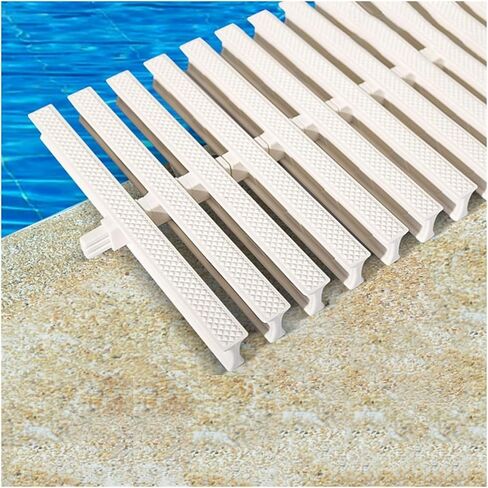 Drainage Grille Swimming Pool Overflow Grille, PPS Plastic Durable Channel Grate, for Driveways Gutter Grate Patios Pool Decks(18CM) in Saudi Arabia
