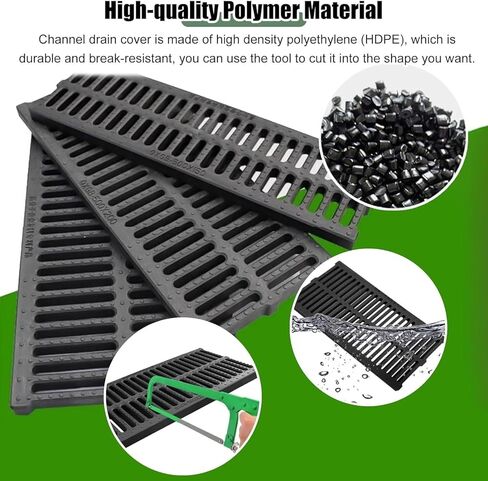 Drainage Grille Drainage Channel Grille Cover, Outdoor Plastic Drainage Ditch Platform, Courtyard/Terrace/Sidewalk/Farm Rainwater Ditch Filter(20x4cm) in Saudi Arabia