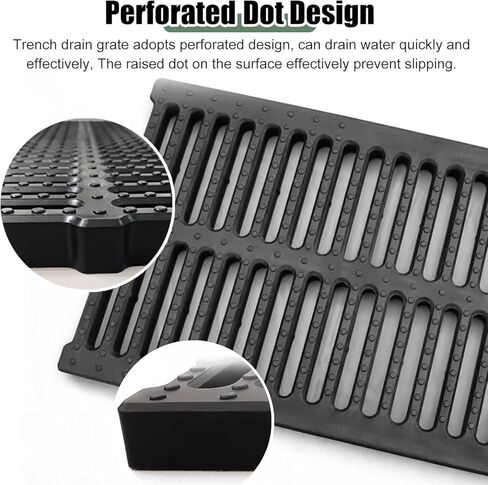 Drainage Grille Drainage Channel Grille Cover, Outdoor Plastic Drainage Ditch Platform, Courtyard/Terrace/Sidewalk/Farm Rainwater Ditch Filter(20x4cm) in Saudi Arabia