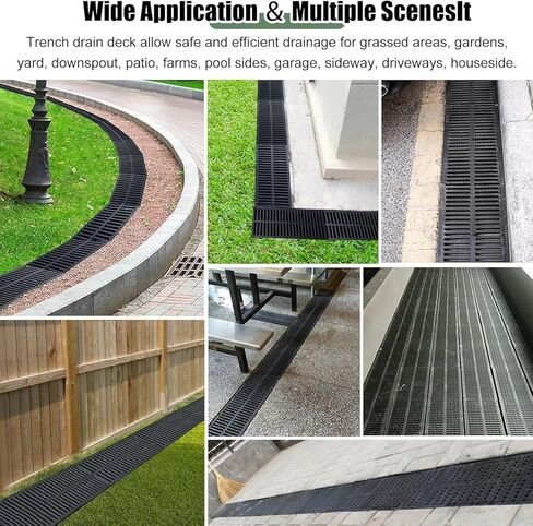 Drainage Grille Drainage Channel Grille Cover, Outdoor Plastic Drainage Ditch Platform, Courtyard/Terrace/Sidewalk/Farm Rainwater Ditch Filter(20x4cm) in Saudi Arabia