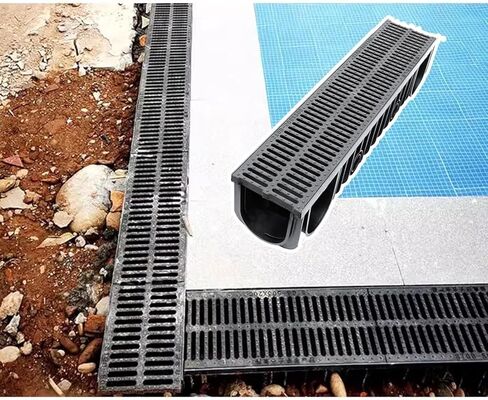 Drainage Grille HDPE Trench Drainage Ditch with Outdoor Grille, Trench Drainage Ditch French Drainage Grille, Drainage Ditch Kit Polymer Drainage Filter(W-30cm(11.8") x H-30cm(11.8")) in Kuwait
