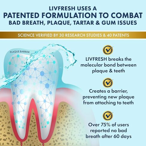 غسول الفم ليففريش، مثبت سريريًا، تحكم أفضل في الجير بنسبة 163%، صحة أفضل للثة بنسبة 114%، تقليل البلاك بنسبة 72%، أفضل بنسبة 38% في القضاء على رائحة الفم الكريهة، انفجار النعناع، ​​16.9 أونصة سائلة in Kuwait