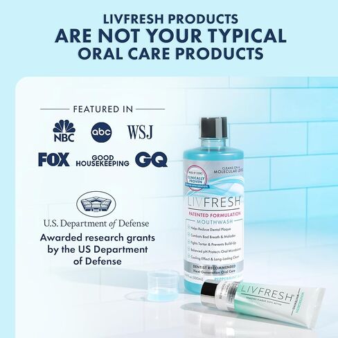 غسول الفم ليففريش، مثبت سريريًا، تحكم أفضل في الجير بنسبة 163%، صحة أفضل للثة بنسبة 114%، تقليل البلاك بنسبة 72%، أفضل بنسبة 38% في القضاء على رائحة الفم الكريهة، انفجار النعناع، ​​16.9 أونصة سائلة in Kuwait