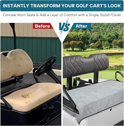 Golf Cart Seat Covers - 51'' x 31'' Winter Golf Cart Seat Blanket Towel Fits Most 2-Person Club Cars with Armrests for EZGO DS Precedent TXT RXV in Saudi Arabia