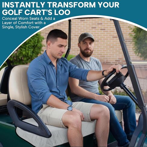 Golf Cart Seat Covers - 51'' x 31'' Winter Golf Cart Seat Blanket Towel Fits Most 2-Person Club Cars with Armrests for EZGO DS Precedent TXT RXV in Saudi Arabia