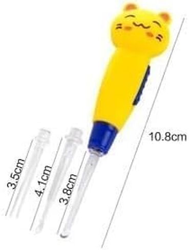 2pcs Ear Wax Removal LED Light Illuminated Ear Pick Remover,Cute Flashlight Earpick,Earwax Cleaning and Removal Tools for Adults and Children Ear Safe (Yellow cat & Pink Pig) in Kuwait