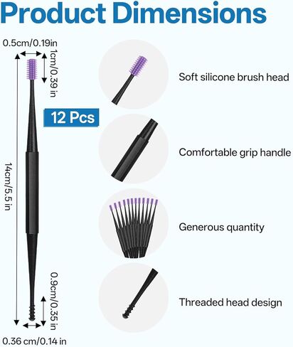 12 Pcs Double Sided Head Ear Wax Removal Tool, Spiral Soft Silicone Ears Cleaning Kit Reusable Safe Ears Scratcher Scoop Tool Ear Picker Flexible Earwax Cleaners for Olders Adult Kids in Saudi Arabia