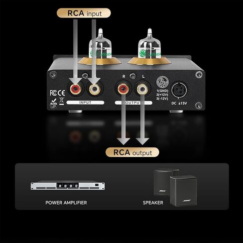 مضخم صوت أنبوبي VE-200، مضخم طاقة ستيريو منزلي بقناتين لمضخم الصوت HiFi، مكونات للصوت الدافئ والشفاف، متوافق مع DVD/CD، MP3، TV Box، الكمبيوتر، الهاتف الخلوي in Kuwait