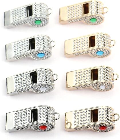 Metal Chain Rhinestone Whistle, Necklace Whistle, Suitable for Coaches, Referees,Lifeguard, Sports Activities (Gold) in Saudi Arabia
