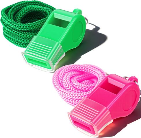 Qianyu 2 PCS Sport Whistles with Lanyard and Mouthpiece, Plastic Whistle Emergency Loud Crisp Sound Whistle for Coaches Lifeguard Teachers Outdoor Enthusiasts Dog Training Outdoor in Saudi Arabia