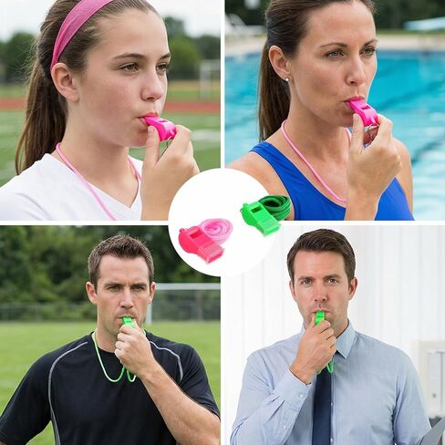 Qianyu 2 PCS Sport Whistles with Lanyard and Mouthpiece, Plastic Whistle Emergency Loud Crisp Sound Whistle for Coaches Lifeguard Teachers Outdoor Enthusiasts Dog Training Outdoor in Saudi Arabia
