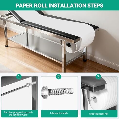 Adjustable Patient Treatment Table，Doctor Bed with Folding Legs is Stable and Durable，Folding Medical Exam Table Holds 500 lbs，for Clinical Examination 、Massage Table、Spa Beds、Beauty in Kuwait