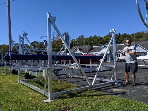 Shore Master Boat Hoist Lifting Tool (Part# 1021995) - One Piece Construction, Made in USA - for Boat Lifts with 3"x3" Square Tube Frames in Saudi Arabia