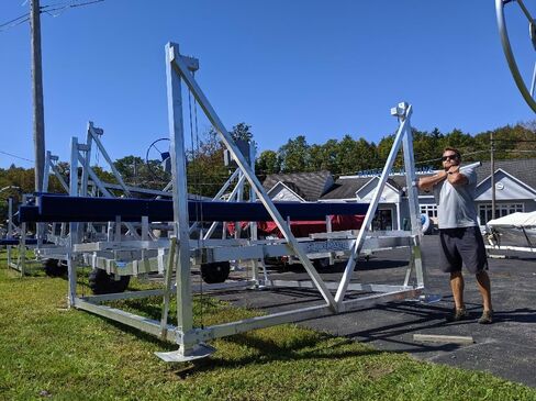 Shore Master Boat Hoist Lifting Tool (Part# 1021995) - One Piece Construction, Made in USA - for Boat Lifts with 3"x3" Square Tube Frames in Saudi Arabia