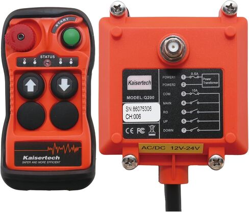Q200 2-Button Wireless Remote Control for Cranes and Hoists /12-24V AC/DC Industrial Controller for Electric Hoist, Concrete Truck & Construction Machinery (US-Q200 ACDC12-24V 1T1R) in Saudi Arabia