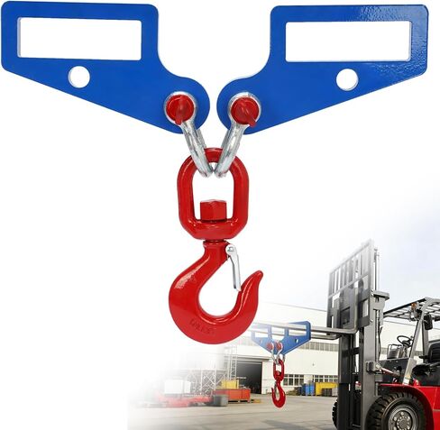 2 Pack Forklift Lifting Hook, Heavy Duty Fork Mounted Lifting Hook 6600 LBS, 360° Swivel Hook and Double Shackle, Forklift Lifting Hook Attachment, Fit for Standard Forklift/Tractor Forks in Kuwait