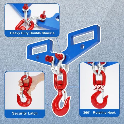 2 Pack Forklift Lifting Hook, Heavy Duty Fork Mounted Lifting Hook 6600 LBS, 360° Swivel Hook and Double Shackle, Forklift Lifting Hook Attachment, Fit for Standard Forklift/Tractor Forks in Kuwait