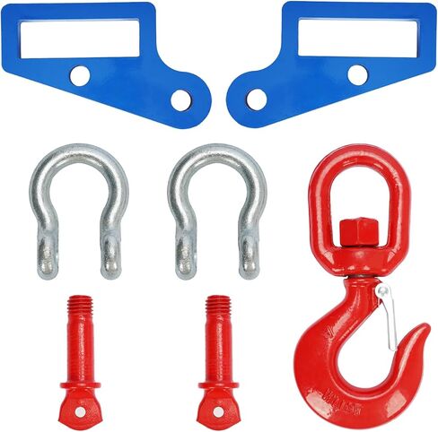 2 Pack Forklift Lifting Hook, Heavy Duty Fork Mounted Lifting Hook 6600 LBS, 360° Swivel Hook and Double Shackle, Forklift Lifting Hook Attachment, Fit for Standard Forklift/Tractor Forks in Kuwait
