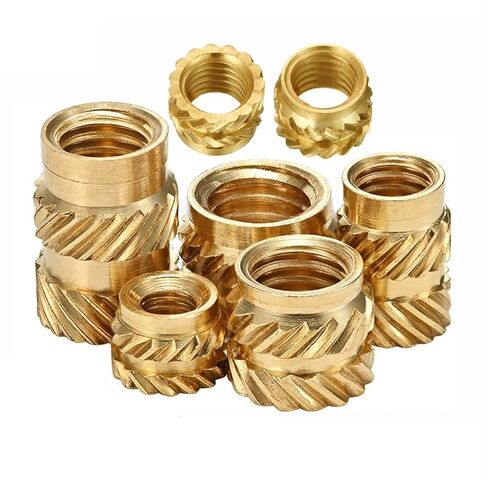 Qinlu-Washers Thread Brass Knurled Inserts Nut Heat Set Insert Nuts Embed Parts Female Pressed Fit Into Holes for 3D Printing M4, 100Pcs, for Factories Repair(M4x5.0x6.0) in Saudi Arabia