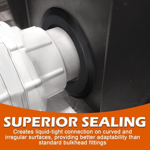 2-Pack 2" Flexible Tank Adapter, for Attaching 2-inch pipe to Curved Surfaces, Storage Drums, Bulkhead Pipe Fitting, Buckets, and More in Saudi Arabia