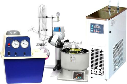 عبر International SE05-S1.110 Ai SolventVap 0.5 جالون/2 لتر مبخر دوار مع مبرد ومضخة تفريغ، 110 فولت in Kuwait