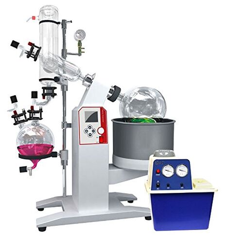 عبر International SE13c-S2 SolventVap مبخر دوار سعة 5 لتر مع مكثف مصيدة باردة ومضخة تفريغ مقاومة للمواد الكيميائية، WaterVac 0.7 CFM (عبوة من قطعتين) in Kuwait
