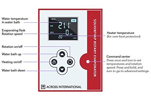 عبر International SE13c-S2 SolventVap مبخر دوار سعة 5 لتر مع مكثف مصيدة باردة ومضخة تفريغ مقاومة للمواد الكيميائية، WaterVac 0.7 CFM (عبوة من قطعتين) in Kuwait