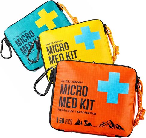 EVERLIT Mini First Aid Kit [3-Pack], Ultralight Compact Water-Resistant Hiker Medical Kit, Bulk First Aid Kit, Pack-Efficient for Camping, Hiking, Ourdoor Adventure, Travel, Pack of 3 in Saudi Arabia