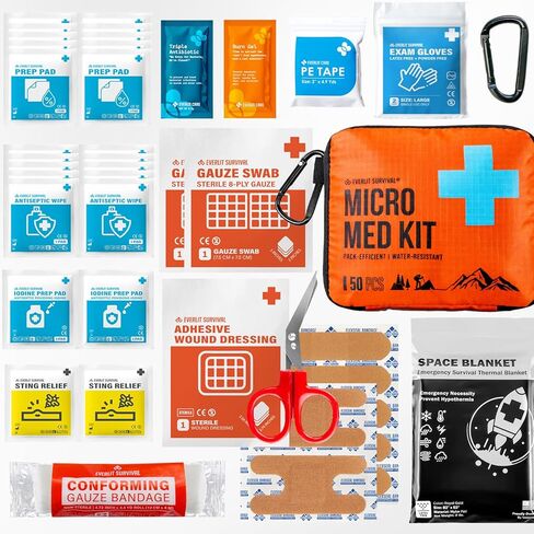 EVERLIT Mini First Aid Kit [3-Pack], Ultralight Compact Water-Resistant Hiker Medical Kit, Bulk First Aid Kit, Pack-Efficient for Camping, Hiking, Ourdoor Adventure, Travel, Pack of 3 in Saudi Arabia