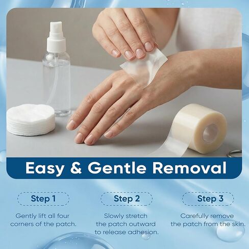 لفة غرواني مائي من الدرجة الطبية للعناية بالجروح، 2 بوصة × 16.4 قدم، ضمادات غرواني مائي مقاومة للماء ولفائف تصحيح البثور، رقع بحجم مناسب لحب الشباب والبثور والحروق والجروح الطفيفة in Kuwait