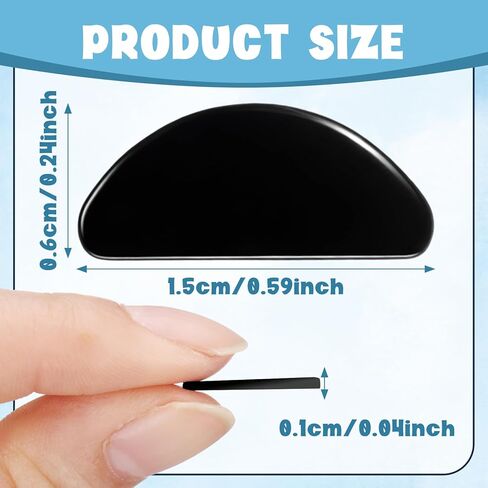 Konohan 60 Pairs Eyeglass Nose Pads 1 mm Ultra Thin Stick on Eyeglass Nose Pad D-Shape Anti-Slip Adhesive Pads Mix Color (30 Clear + 30 Black) Long-Lasting for Glasses Sunglasses in Saudi Arabia