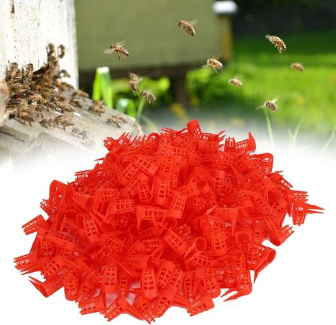 Pssopp 250Pcs Queen Bee Cages, and Reliable, Excellent Design, Premium Material, Easy to Use, with Double Spikes for Bee Queens, Protective Cell Cover for Beekeeping Rearing Cup Kit in Saudi Arabia