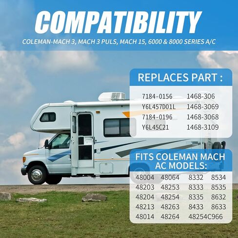 محرك مروحة تيار متردد RV مع مكثف، 1/3 حصان، 115 فولت، 1675 دورة في الدقيقة، بديل لـ Fasco D1092، متوافق مع Coleman Mach 6000، سلسلة 8000، موديلات 48004، 48014، 48064، Airxcel 48254C966 in Kuwait