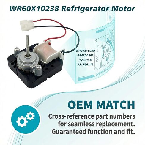 WR60X10238 Condenser Fan Motor Compatible with Refrigerators 1266154 PS1766249 in Saudi Arabia