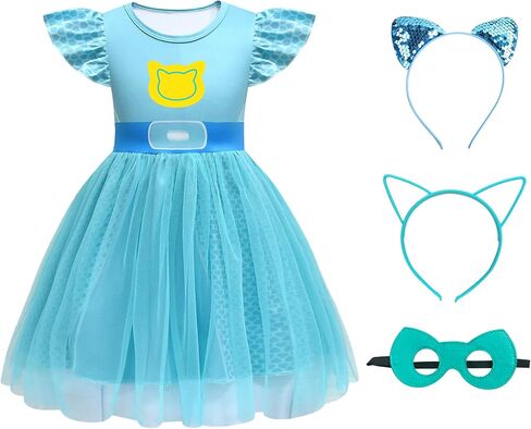 Tulle Mesh Cosplay Dresses Becities Contume Withbeds and Mask لعيد ميلاد عيد الميلاد للأميرة in Kuwait