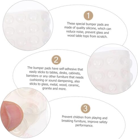Vaguelly 250pcs Self-Adhesive Silicone Bumper Pads Sound Dampening Buffer Pads Non-Slip Floor Protectors for Furniture Suitable for Home and Office Use in Saudi Arabia