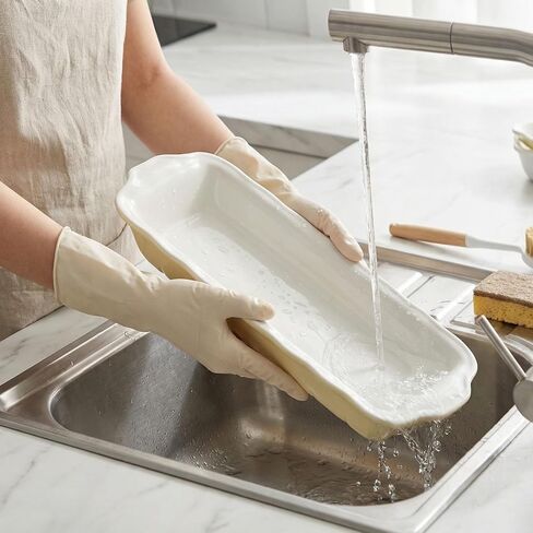 عموم الرغيف السيراميك ، مجموعة من 2 ، مستطيل خبز الخبز مستطيلات التراث Loaf Pan - طويل نسبيا ، لخبز الكعك ، وأكثر من 16.3 "× 4.1" (كريم أولور) in Kuwait