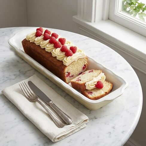 عموم الرغيف السيراميك ، مجموعة من 2 ، مستطيل خبز الخبز مستطيلات التراث Loaf Pan - طويل نسبيا ، لخبز الكعك ، وأكثر من 16.3 "× 4.1" (كريم أولور) in Kuwait