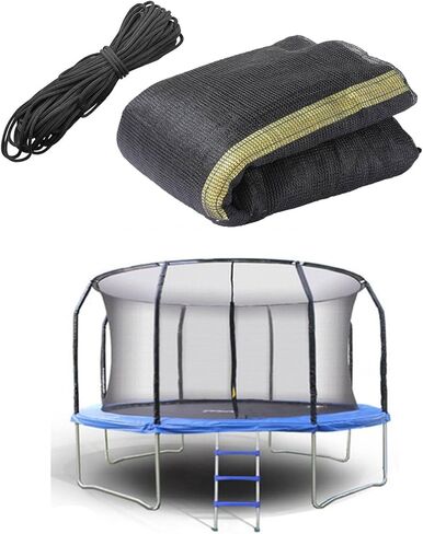 Trampoline Net Replacement for 8 Poles 10 12 14FT Round Frame Safety Net Top Ring Enclosure Curved Poles with Double Headed Zipper, Protection Buckle Poles Not Included in Saudi Arabia