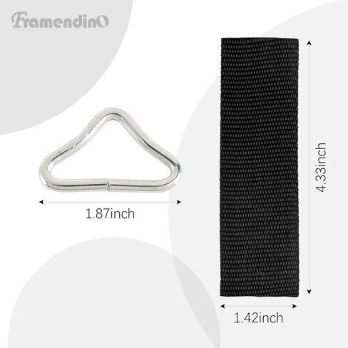 Framendino, 40 Pack Metal Replacement Trampoline Triangle Buckle V Rings Black in Saudi Arabia