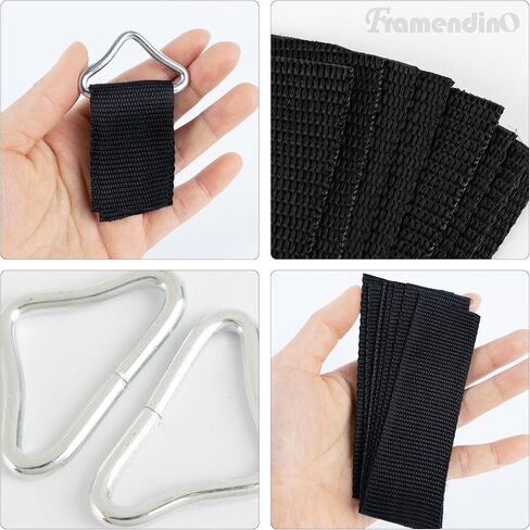Framendino, 40 Pack Metal Replacement Trampoline Triangle Buckle V Rings Black in Saudi Arabia