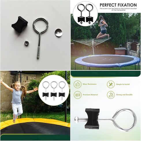 10 Pack Trampoline Screws and Bolts Replacement Trampoline Poles Mount Screw for Kids Trampoline Leg Feet Connection Mini Trampoline with Safety Enclosure Mini Fitness Rebounder Trampolines in Saudi Arabia